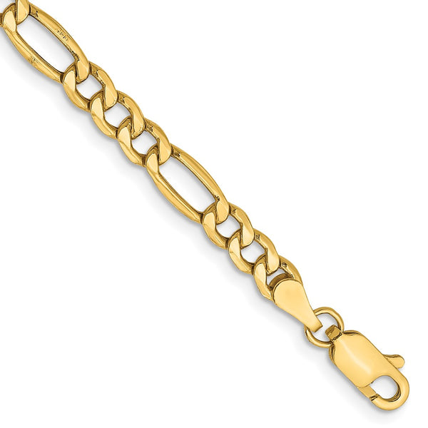 14K Gold 8-Inch Figaro Bracelet, 4.2mm