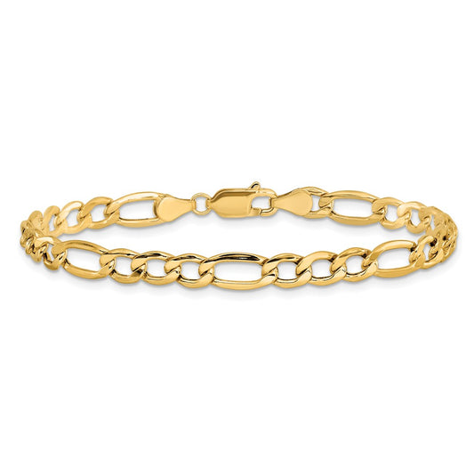 Buy 14K Gold 9-Inch Semi-Solid Figaro Chain, Stylish 5.75mm Links, Affordable!