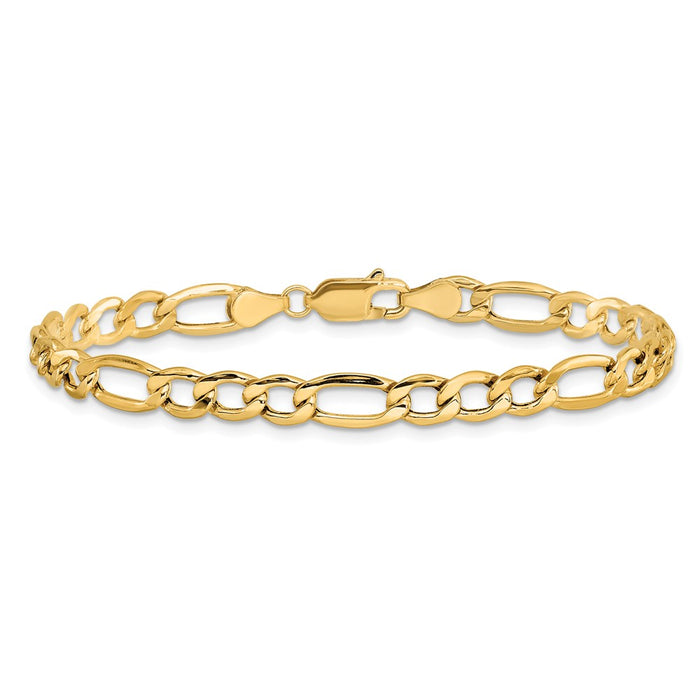 Buy 14K Gold 9-Inch Semi-Solid Figaro Chain, Stylish 5.75mm Links, Affordable!-2