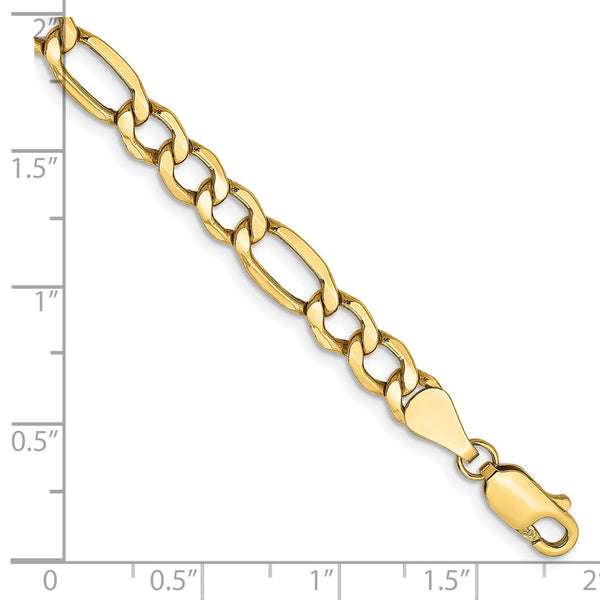 14K Gold Figaro Bracelet - 5.75mm Links