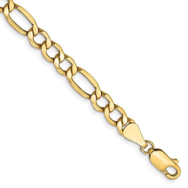 14K Gold Figaro Bracelet - 5.75mm Links