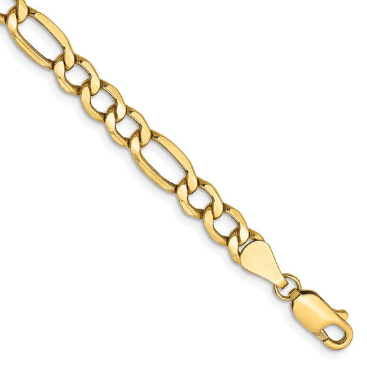 Buy 14K Gold 9-Inch Semi-Solid Figaro Chain, Stylish 5.75mm Links, Affordable!