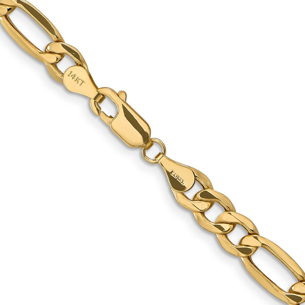 Buy 14K Gold 18-Inch 6.25mm Figaro Chain - Stylish Semi-Solid Design
