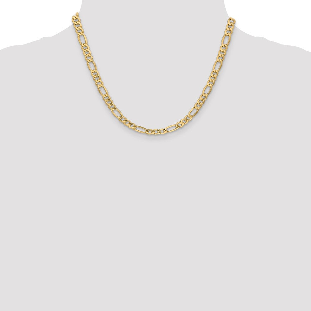 Buy 14K Gold 18-Inch 6.25mm Figaro Chain - Stylish Semi-Solid Design