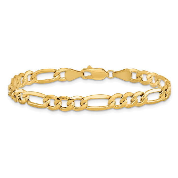 Shop 14K Gold 8-Inch Figaro Bracelet - Stylish 6.25mm Links, Luxury Value-3