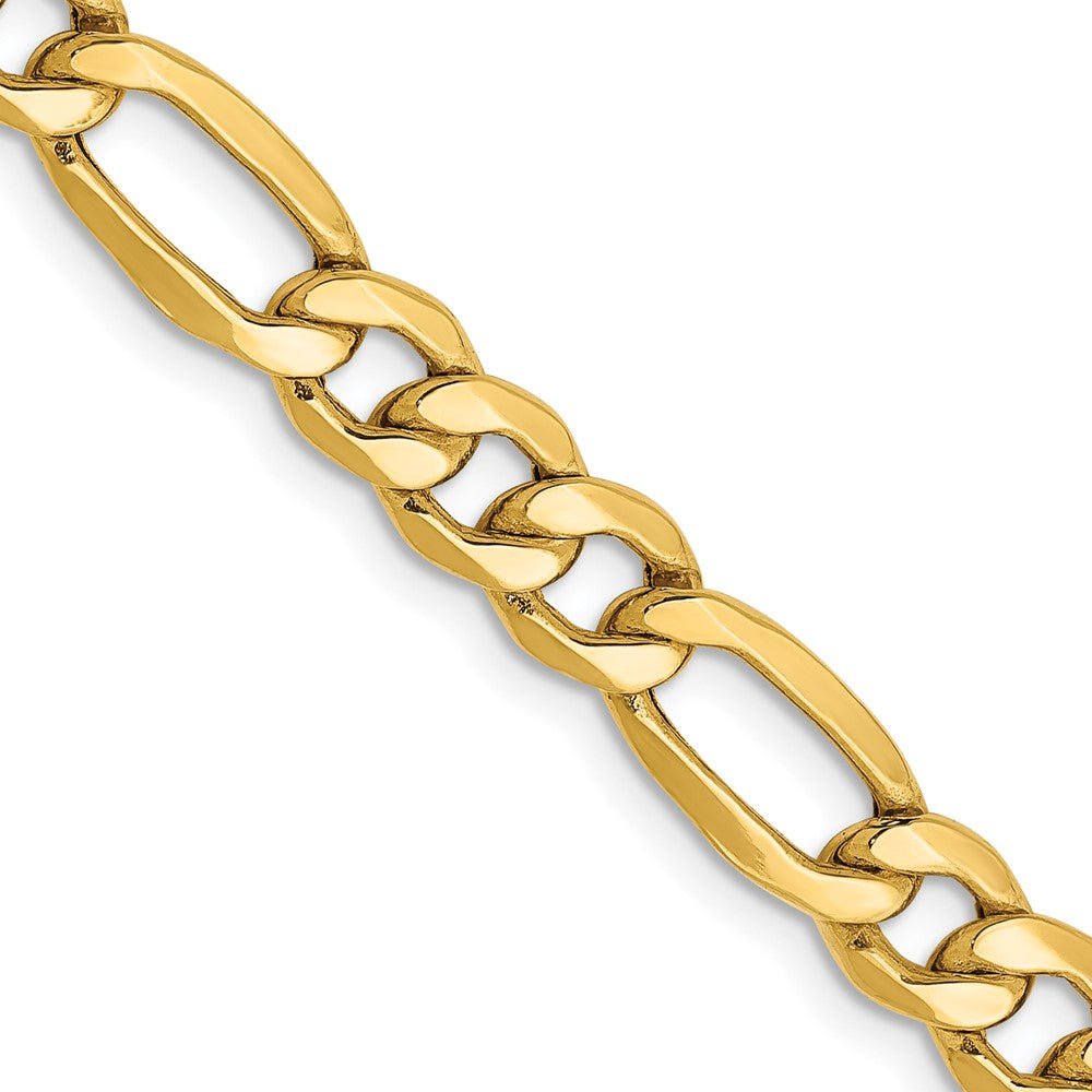 Buy 14K Gold 18-Inch 6.25mm Figaro Chain - Stylish Semi-Solid Design