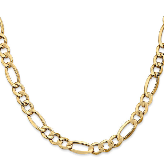 Exclusive 14K Gold 20-Inch Figaro Chain - Stylish 7.3mm Links, Affordable Price