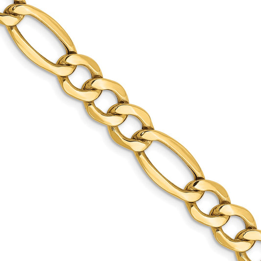 Exclusive 14K Gold 20-Inch Figaro Chain - Stylish 7.3mm Links, Affordable Price