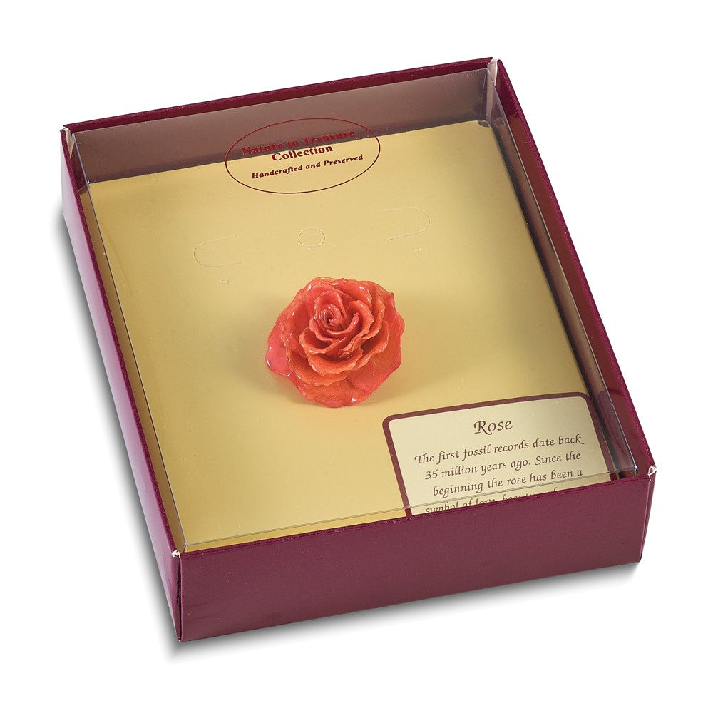 Exclusive Adjustable Silver-Tone Ring with Pink Rose - Stylish and Affordable