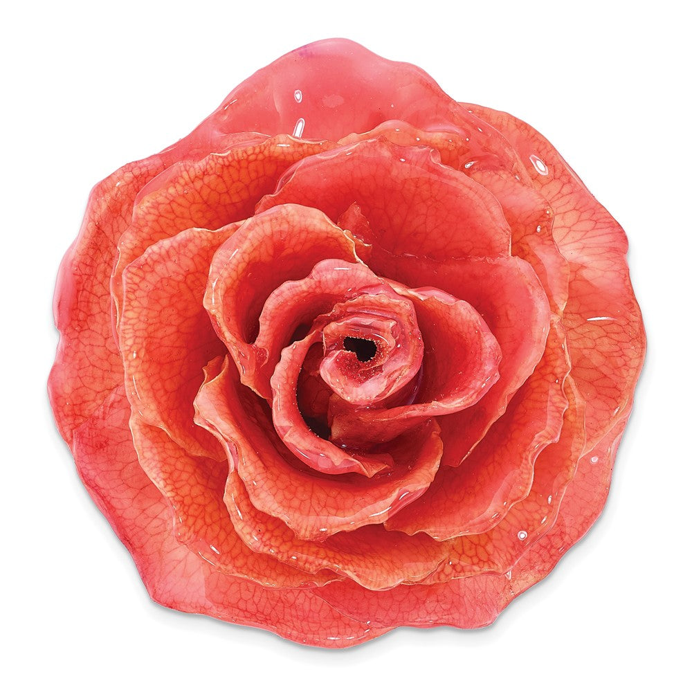 Exclusive Adjustable Silver-Tone Ring with Pink Rose - Stylish and Affordable