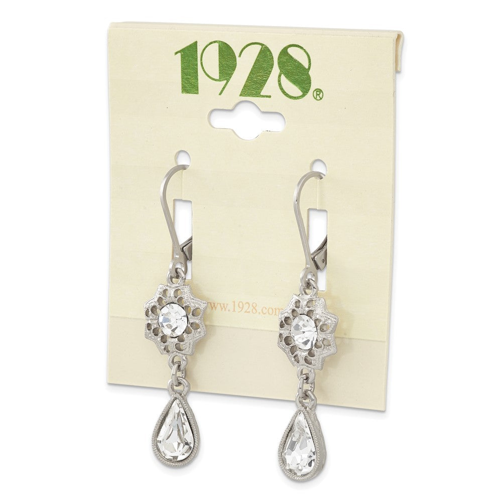 Buy Stylish 1928 Jewelry Silver-Tone Filigree Floral Frame Earrings, 1.5" Dangle