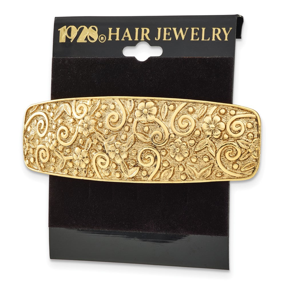 Exclusive 1928 Jewelry Gold-Tone Floral Swirl Hair Barrette - Stylish Design