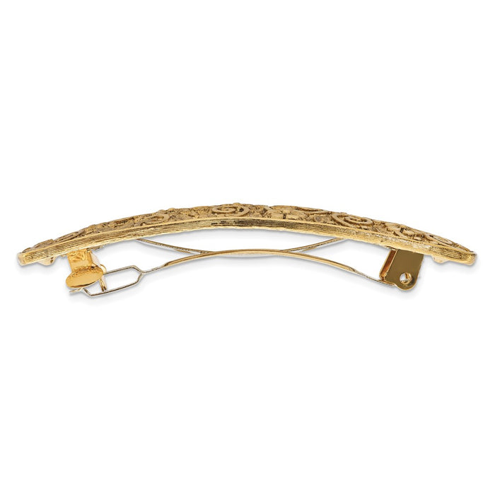 Exclusive 1928 Jewelry Gold-Tone Floral Swirl Hair Barrette - Stylish Design-2