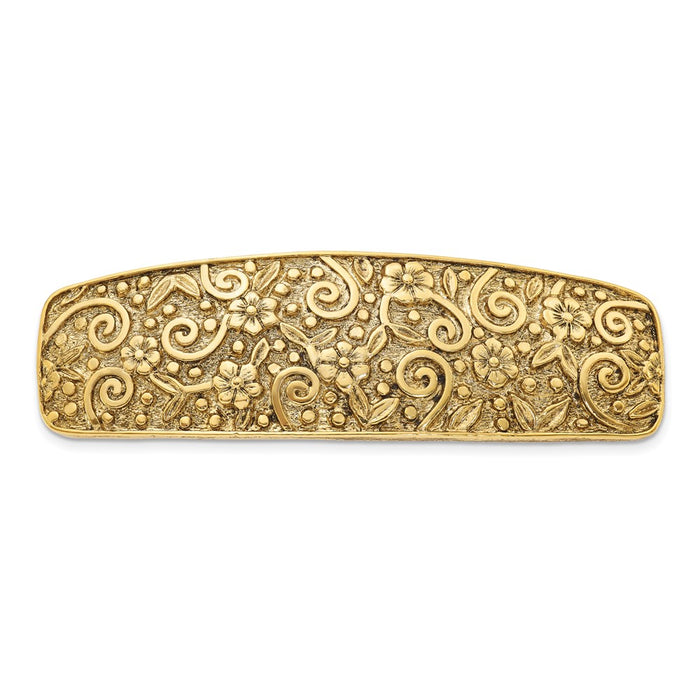 Exclusive 1928 Jewelry Gold-Tone Floral Swirl Hair Barrette - Stylish Design-1