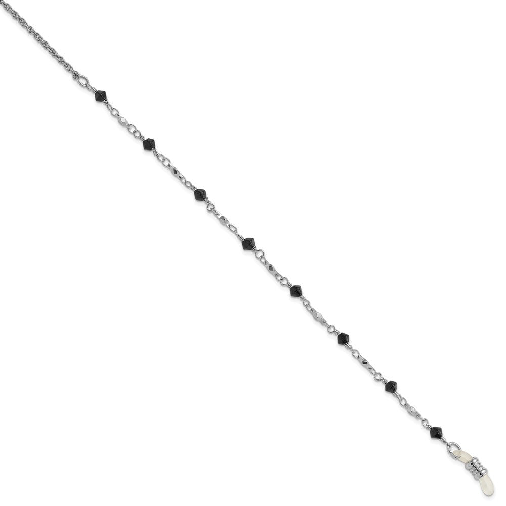 Buy Stylish 32-Inch Silver-Tone Eyewear Holder with Black Beads - Value Accessory