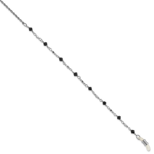 Buy Stylish 32-Inch Silver-Tone Eyewear Holder with Black Beads - Value Accessory