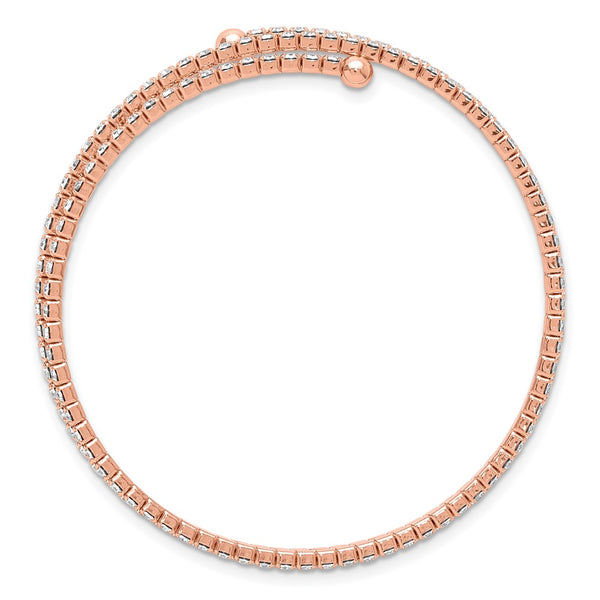 Radiant Rose-Tone Crystal Double Row Wrap Bracelet