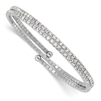 Buy Stylish Silver-Tone Double Row Crystal Wrap Bracelet | Affordable Elegance