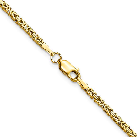 Shop Stylish 14K Gold 2mm Byzantine Chain Necklace - Luxury for Less!