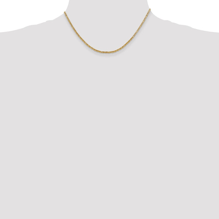 Buy Stylish 14K Gold 16-Inch Byzantine Chain - 2mm, Luxury Lobster Clasp!-4