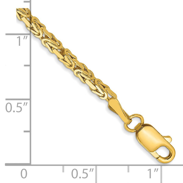 14K Gold 2mm Byzantine Bracelet