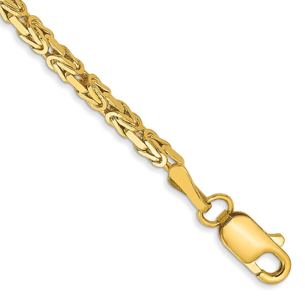 14K Gold 2mm Byzantine Bracelet