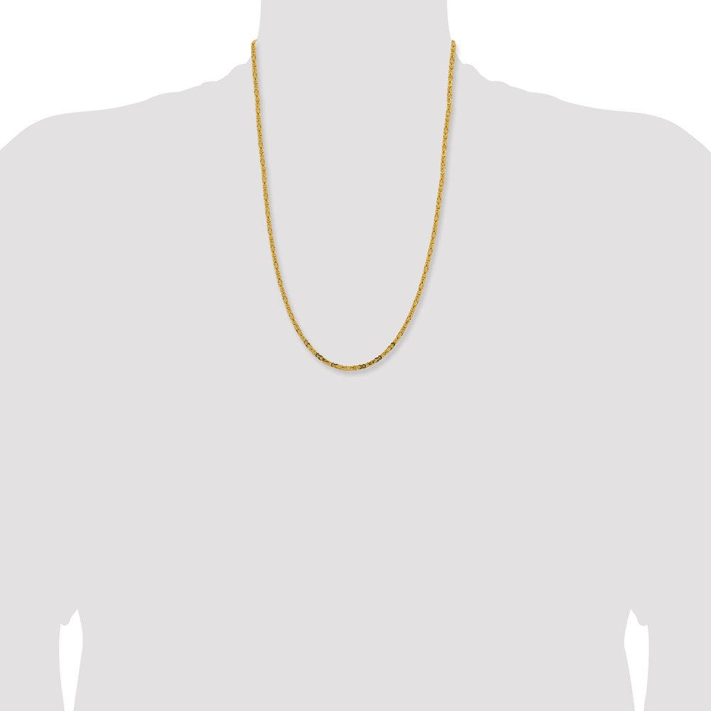 High-Quality 14K Gold 24-Inch Byzantine Chain 2.5mm - Stylish Value Choice!