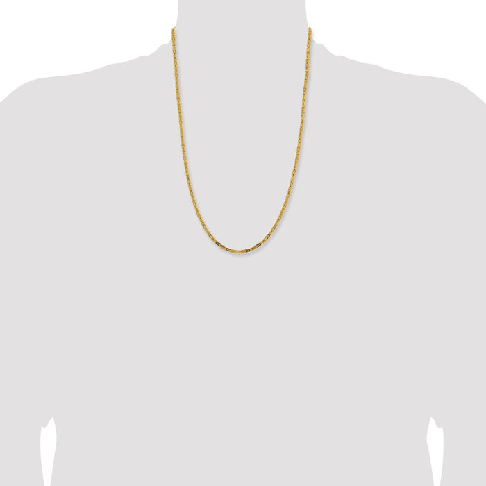 High-Quality 14K Gold 24-Inch Byzantine Chain 2.5mm - Stylish Value Choice!-4