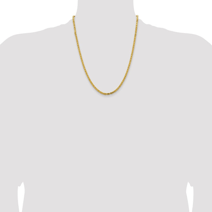 Shop Exclusive 22-Inch 14K Gold Byzantine Chain - Stylish 3.25mm Design-4