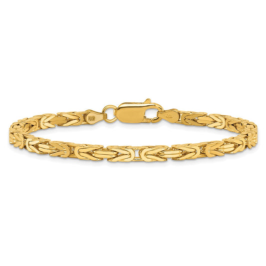 Buy Exclusive 14K Gold Byzantine Bracelet - 8-Inch, 3.25mm Links, Stylish!