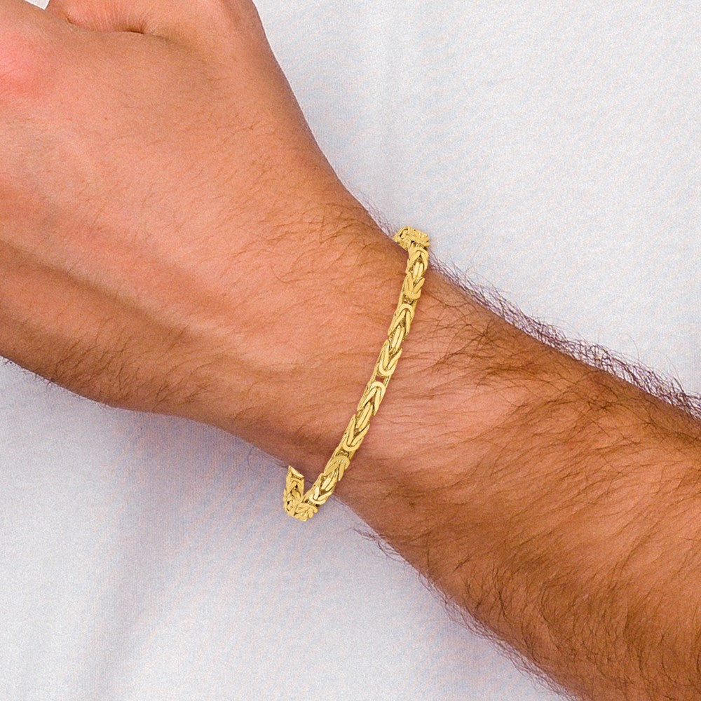 Buy Exclusive 14K Gold Byzantine Bracelet - 8-Inch, 3.25mm Links, Stylish!