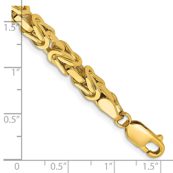 14K Gold Byzantine Chain, 8-Inch, 5.25mm Links