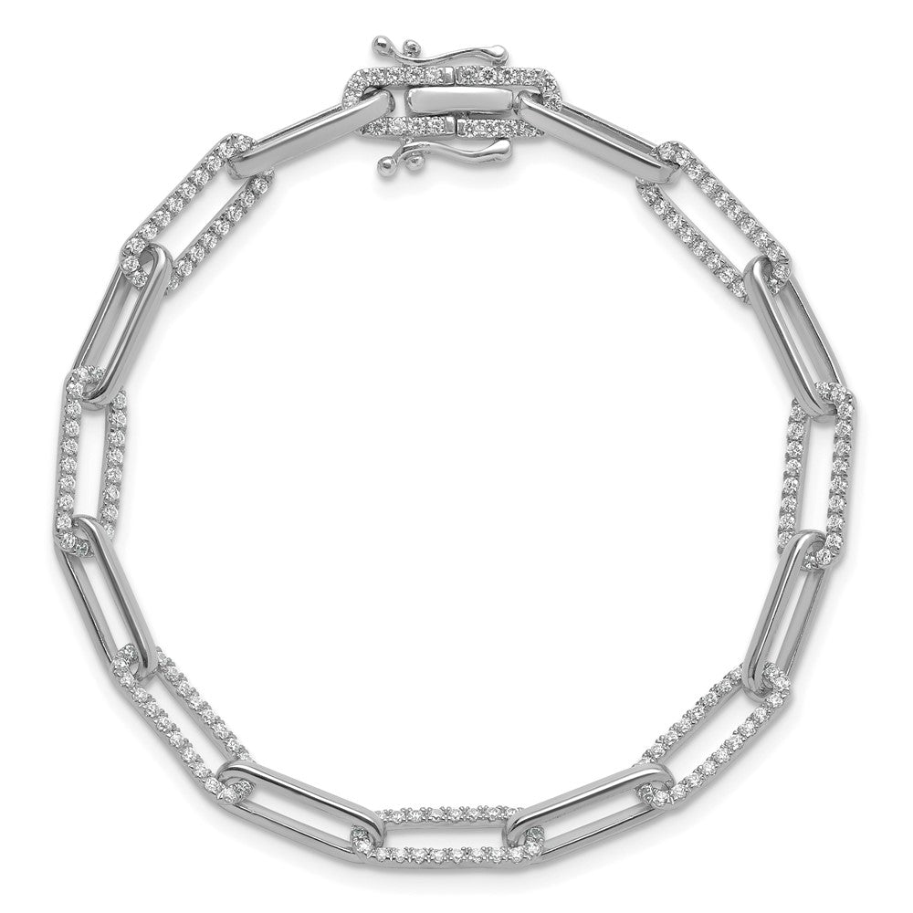 Buy Exclusive 14K White Gold Polished Diamond Paperclip Bracelet - Luxury Value