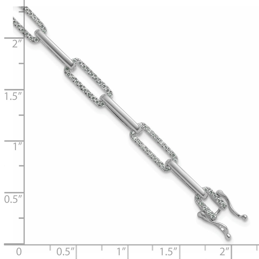 Buy Exclusive 14K White Gold Polished Diamond Paperclip Bracelet - Luxury Value