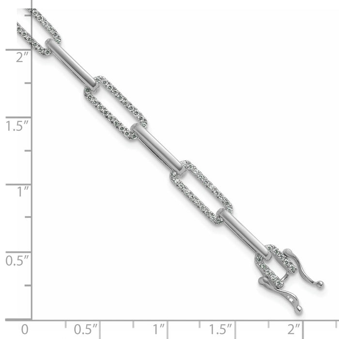 Buy Exclusive 14K White Gold Polished Diamond Paperclip Bracelet - Luxury Value-5