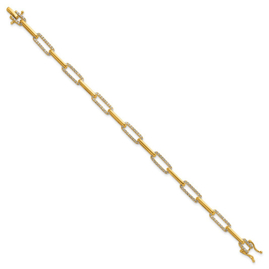 Shop Exclusive 14K Gold Polished Diamond Paperclip Link Bracelet - Stylish Design