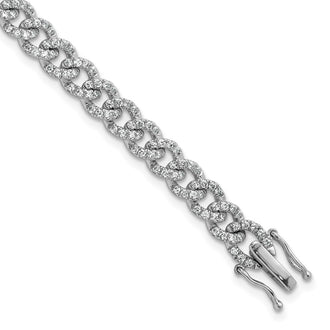Shop Stylish 14K White Gold Diamond Curb Bracelet - Exclusive Design, Affordable Luxury