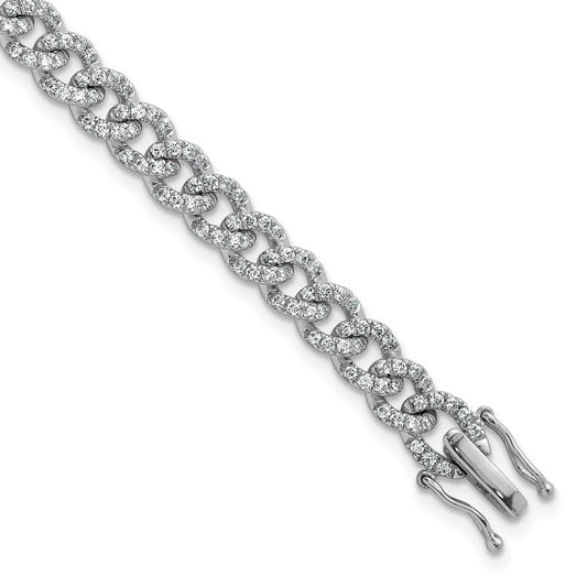 Shop Stylish 14K White Gold Diamond Curb Bracelet - Exclusive Design, Affordable Luxury