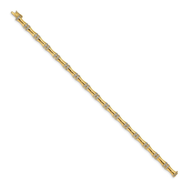 14K Gold Bamboo-Inspired Diamond Bracelet