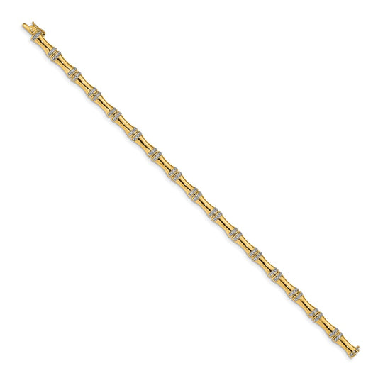 Shop Exclusive 14K Gold Bamboo-Inspired Diamond Bracelet - Stylish & Affordable