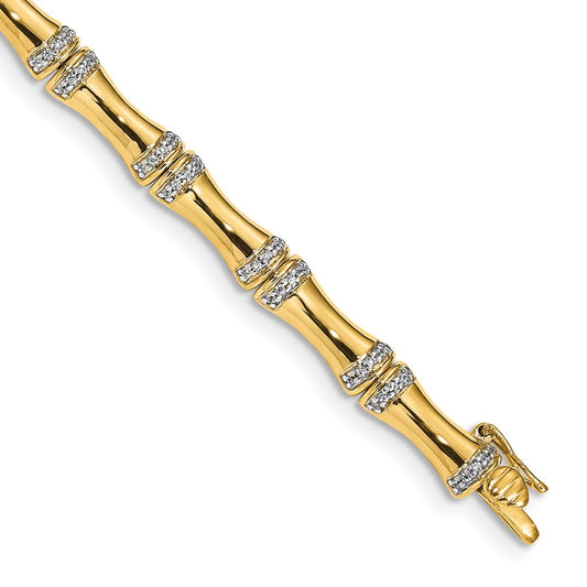 Shop Exclusive 14K Gold Bamboo-Inspired Diamond Bracelet - Stylish & Affordable