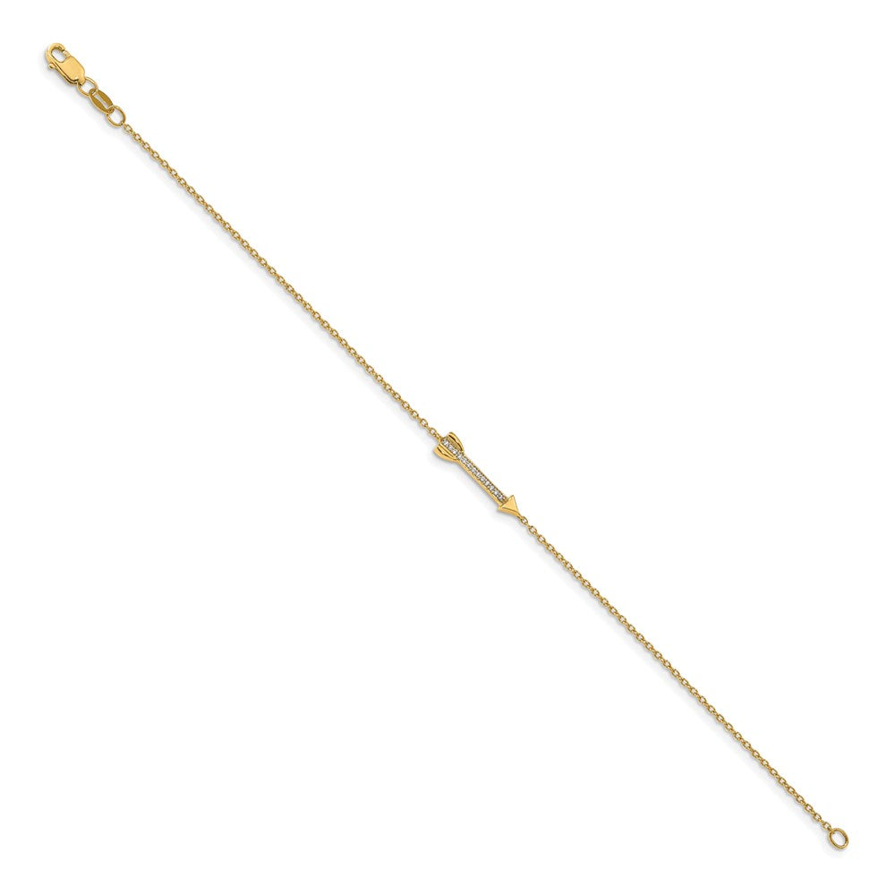 Exclusive 14K Gold Diamond Arrow Bracelet - Stylish & Affordable Luxury