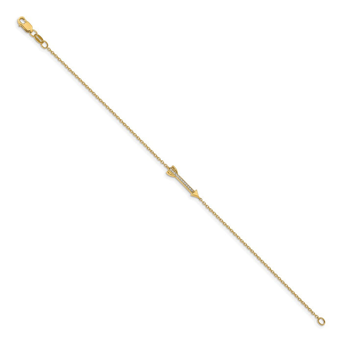 Exclusive 14K Gold Diamond Arrow Bracelet - Stylish & Affordable Luxury-2