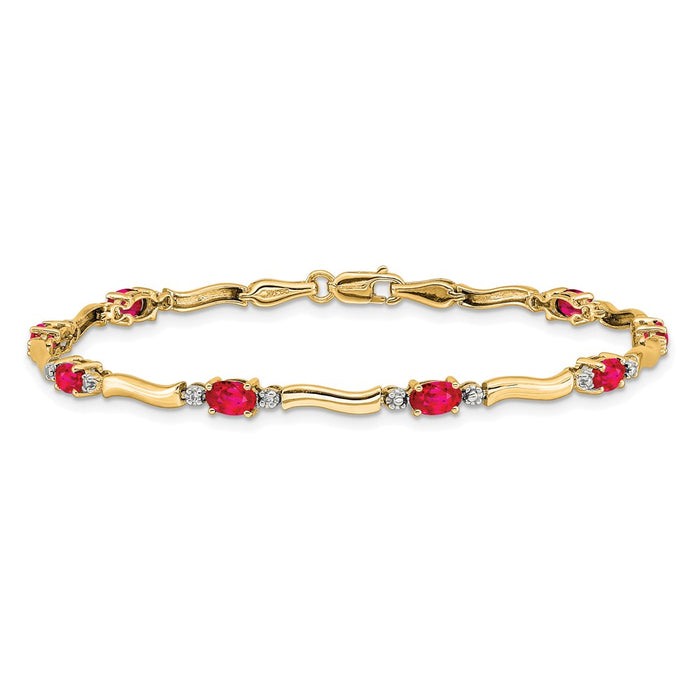 Buy Stylish 14K Gold Diamond & Ruby Bracelet - Luxury at an Affordable Price-3