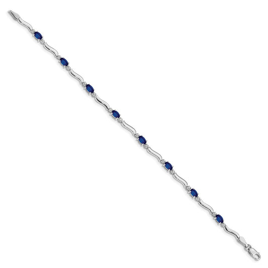 Exclusive 14K White Gold Bracelet with Diamonds & Sapphires - Stylish Value