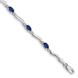 Exclusive 14K White Gold Bracelet with Diamonds & Sapphires - Stylish Value