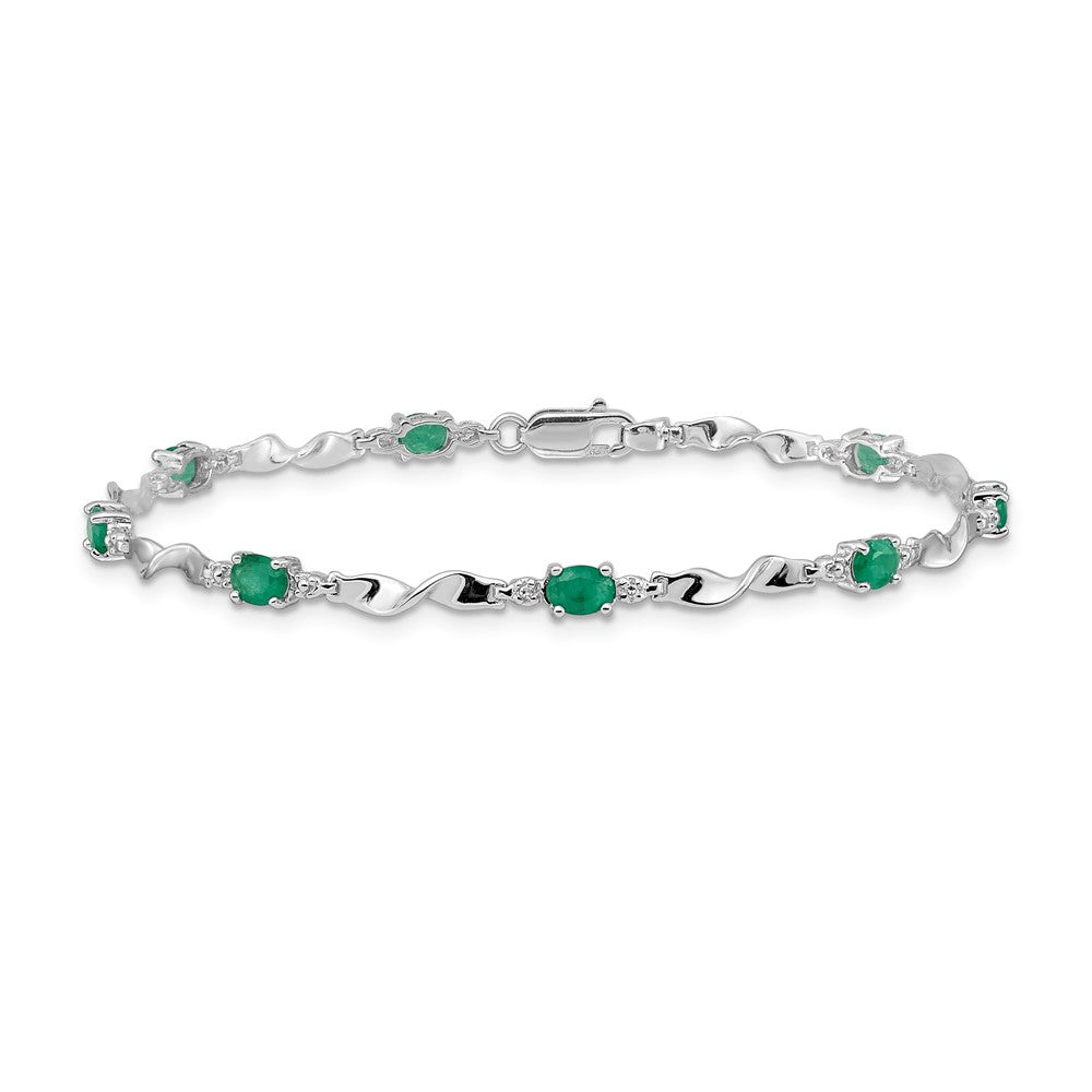 Shop Exclusive 14K White Gold Emerald & Diamond Bracelet - Stylish Luxury