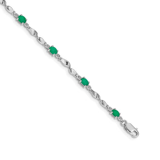 Shop Exclusive 14K White Gold Emerald & Diamond Bracelet - Stylish Luxury