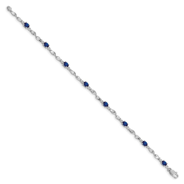 14K White Gold Sapphire & Diamond Bracelet - Style GR1-1001691