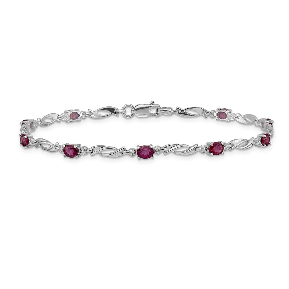 Shop Exclusive 14K White Gold Ruby & Diamond Bracelet - Stylish Luxury Value